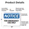 Signmission For Emergency Use Only, 10 in W x Rectangle, Plastic OS-2PACK-NS-P-710-L-12845 - alternate 3